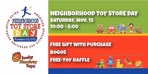 Neighborhood Toy Store Day at Funky Monkey Toys