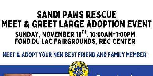 Sandi Paws Rescue Monthly Transport and Adoption Event