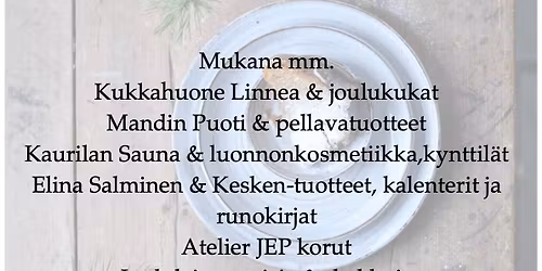 Joulumarkkinat Tuias keramiikkapajalla