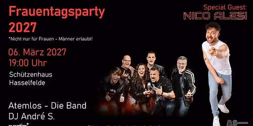 Frauentagsparty mit Atemlos, Nico Alesi und DJ Andr\u00e9 S.