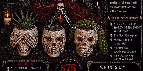 \ud83d\udc80 See No Evil, Speak No Evil, Hear No Evil Skull Workshop\ud83d\udc80