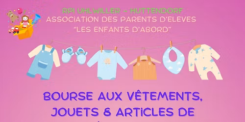 Bourse aux v\u00eatements, jouets et articles de pu\u00e9riculture