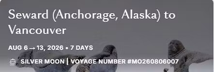 Seward (Anchorage) Alaska to Vancover ON SILVER MOON 