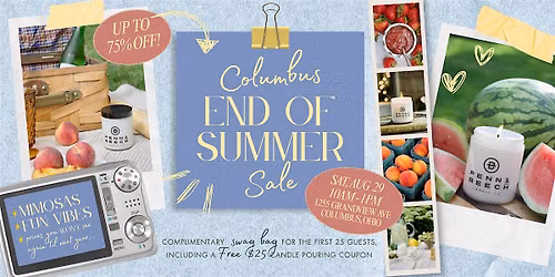 Columbus End of Summer Warehouse Sale