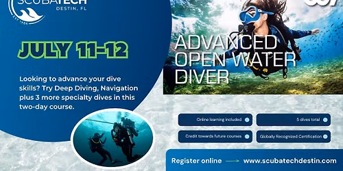 July 11-12 Advanced Open Water Diver Course