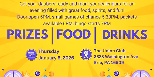 UNION CLUB ERIE'S FIRST BINGO
