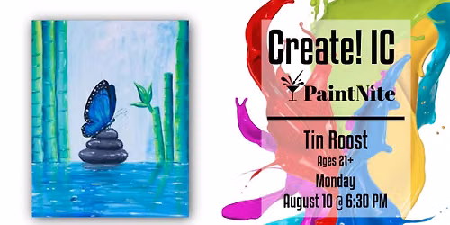 Paint Nite at Tin Roost: Zen Blue Butterfly