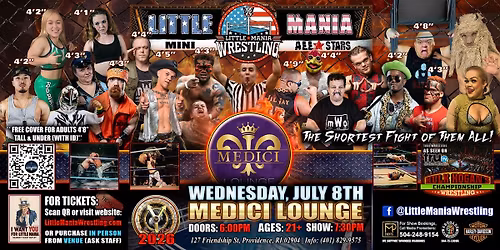 Providence, RI - Little Mania Mini Wrestling @ Medici Lounge