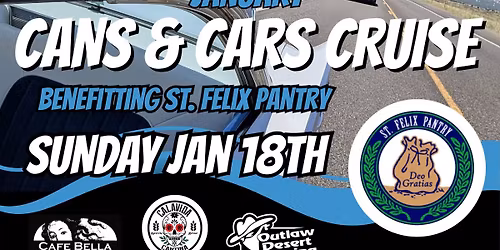 2026 January Cans & Cars Cruise for St. Felix Pantry
