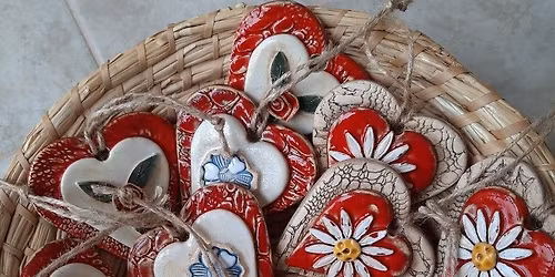 Sculpt and Paint 4 Valentine Heart Dishes or Ornaments 10am, 12pm, 2pm, 4pm Branchburg NJ