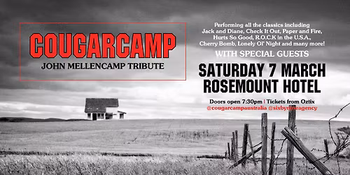 COUGARCAMP - John Mellencamp Tribute | Rosemount Hotel, North Perth WA