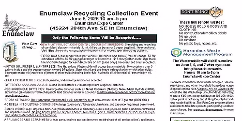 Enumclaw Recycling Collection Event