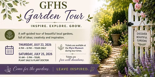 GFHS Garden Tour, Plant Sale & Plant Doctor - SATURDAY