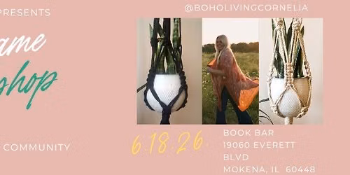 Macrame & Mingle:  A Creative Rest Night | Plan Hanger Workshop | Book Bar
