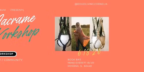 Macrame & Mingle:  A Creative Rest Night | Plan Hanger Workshop | Book Bar