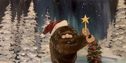 Christmas Sasquatch - Tipsy Brush Painting Party!