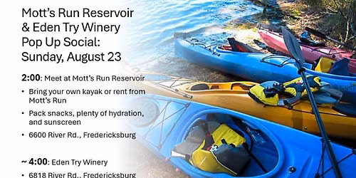 Pop-Up Event: Kayaking and Eden Try Winery