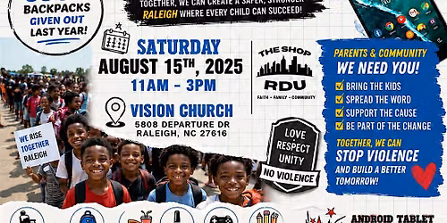 The Shop RDU presents: 2nd Annual Back to School Backpack Bash!