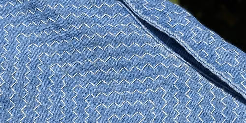 Beginning Sashiko Mending with Mickey