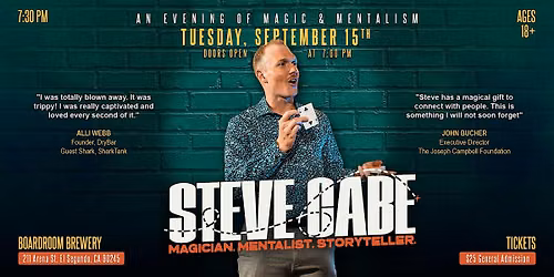 An Evening of Magic & Mentalism with Steve Cabe