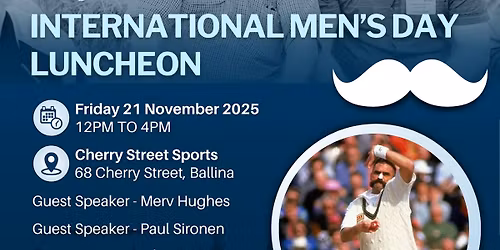 Men\u2019s Day Luncheon Fundraiser \u2013 with Merv Hughes + Paul Sironen