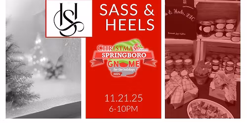 Sass & Heels Jams & Jellies at Christmas in Historic Springboro \u201cGnome for the Holidays\u201d
