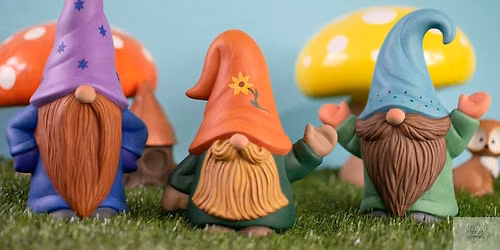 Gnome is where the heart is! June paint and sip ceramics.