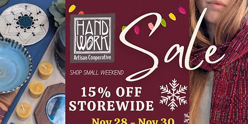 Shop Small Weekend 15% Off Storewide 