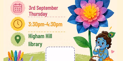 Janmashtami flower child craft at Higham Hill  library
