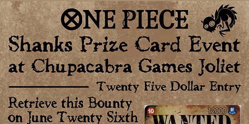 One Piece - Shanks OP09 Wanted Poster - Prize Card Event!