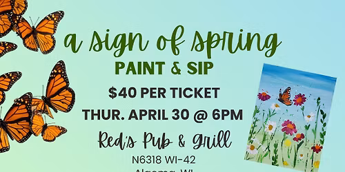 Paint & Sip: A Sign of Spring @ Red's Pub & Grill