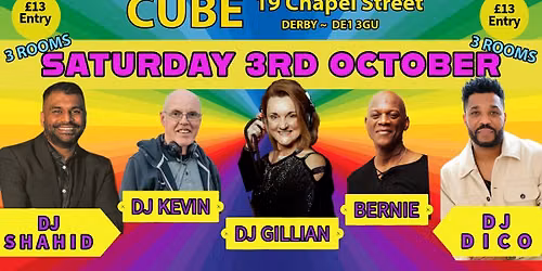 CUBE DERBY - SATURDAY 3rd OCTOBER - 3 ROOMS ~ Salsa ~ Bachata ~ KIzomba