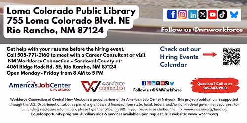 Rio Rancho & Sandoval County Hiring Event at Loma Colorado Library