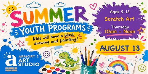 Summer Youth Art Class - Ages 9-12 - Scratch Art