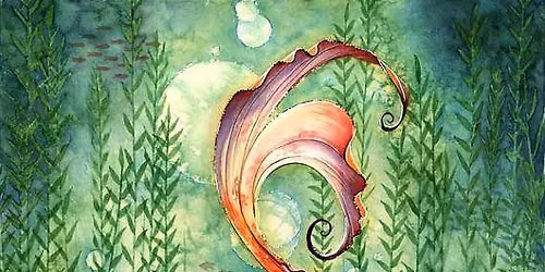 Lost in a book Mermaid Watercolor & Colored Pencil