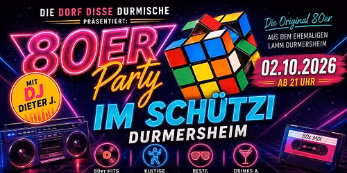 \ud83c\udfa7 80er Party im Sch\u00fctzi \ud83c\udf89
