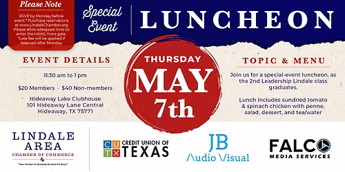 May 2026 LACC Luncheon -Leadership Lindale Graduation