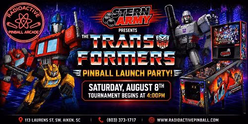 \ud83e\udd16Transformers Launch Party at Radioactive Pinball Arcade