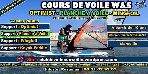 Cours de Planche \u00e0 Voile avec W&S (JUILLET 2026)