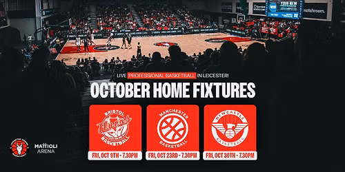 October Home Fixtures - Leicester Riders