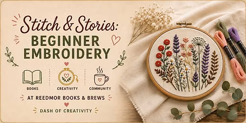 Stitch & Stories: Beginner Embroidery at Reedmor Books & Brews