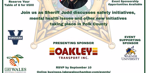 Power Luncheon with Speaker Sheriff Grady Judd - Presented by Oakley Transport, Inc.