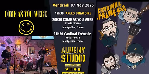 Come as you were - tribute Nirvana + Cardinal Fr\u00e9n\u00e9sie - Soir\u00e9e Notyourlive