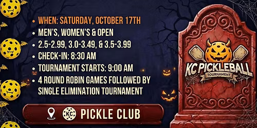 KC Pickleball Tournament: Tricks, Treats & Dinks