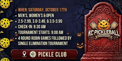 KC Pickleball Tournament Tricks Treats & Dinks