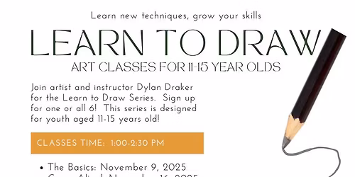 Ink Art Class - Learn to Draw - Art Classes for 11-15 year olds.