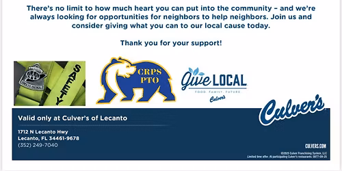 Culver\u2019s Share Night for Safety Patrol