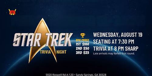 \ud83d\udd96 Star Trek Trivia Night