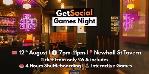 GetSocial Games Night | Meet New People & Make Friends (20s\u201340s) \ud83e\udd4c