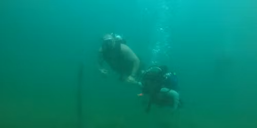 Dry suit, full face mask, dive tender certification